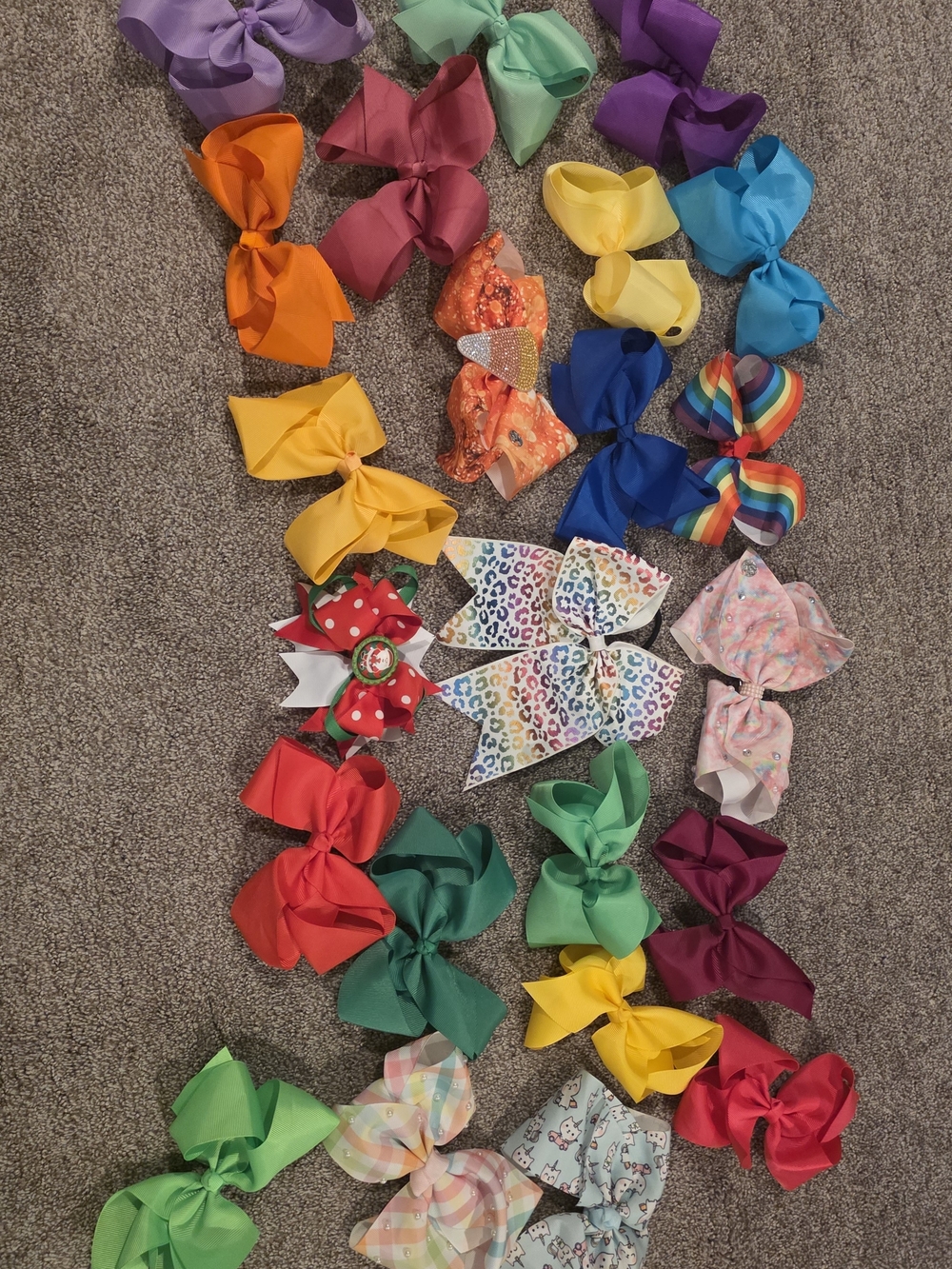 Source Unknown Rainbow & Solid Girls Hair Bow Pack - Multicolor